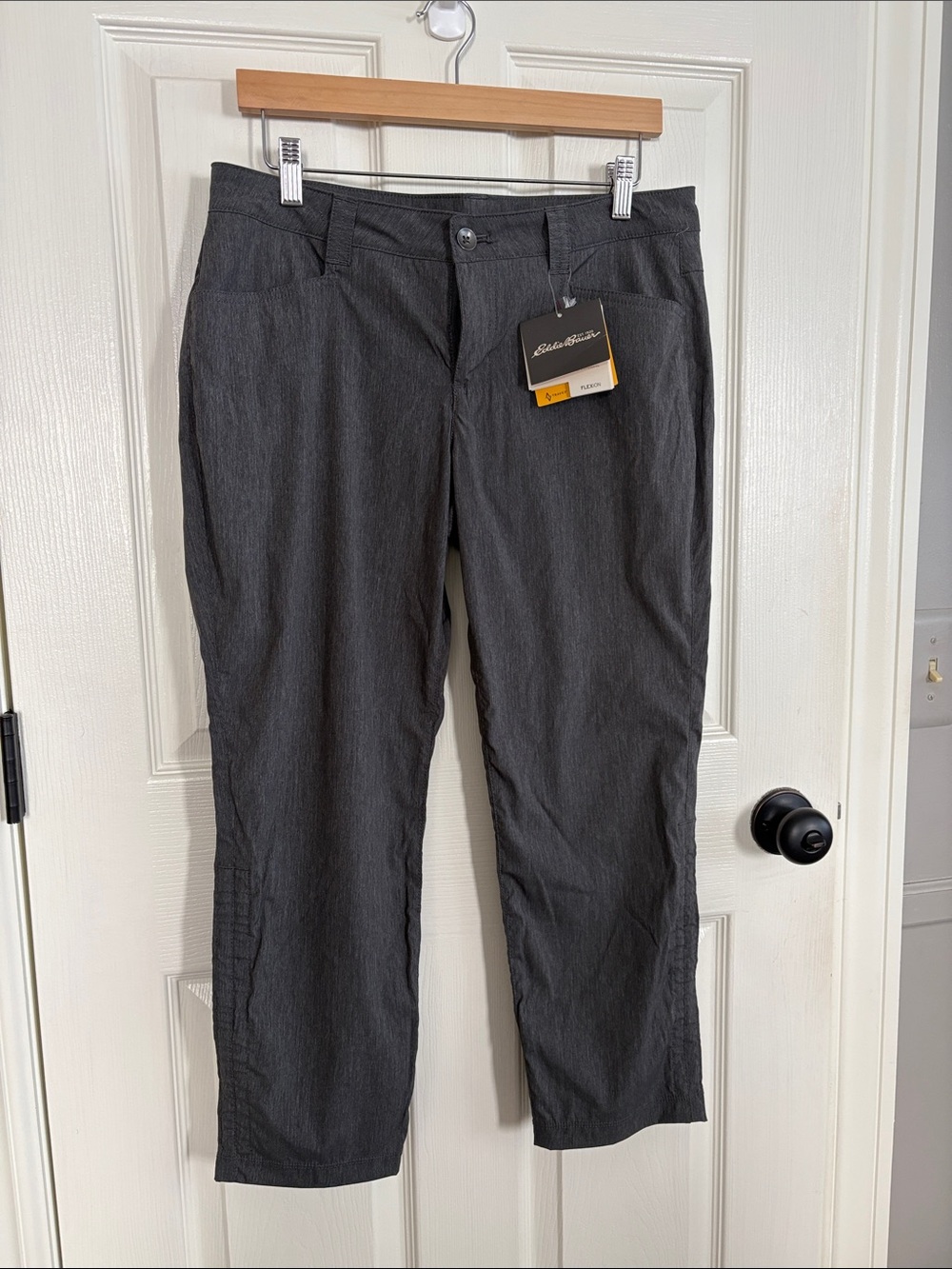 Eddie Bauer Women's Charcoal Gray Straight Chinos